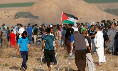 protestas en el marco de la Gran Marcha del Retorno Hamas responde al bombardeo de un dron israelí en Gaza